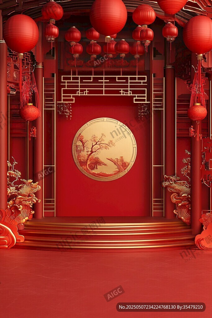 中式紅金風(fēng)喜慶活動(dòng)場(chǎng)景