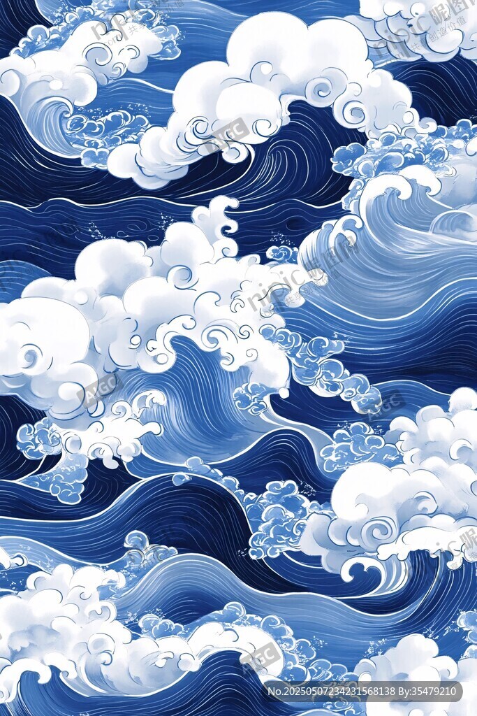 中式海浪紋圖案設(shè)計(jì)