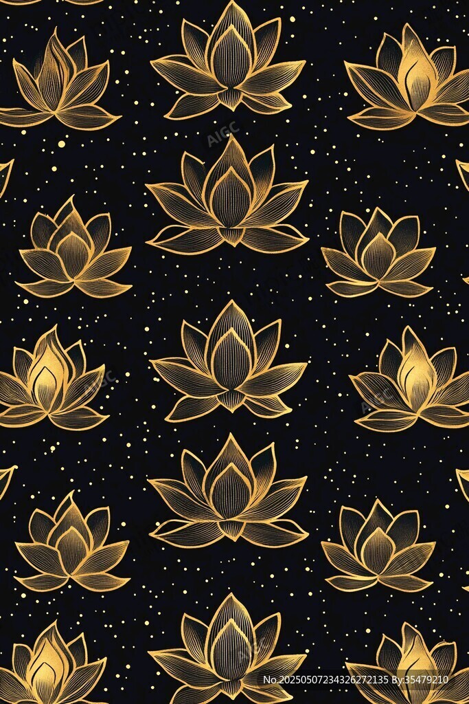 黑金蓮花圖案 神秘又優(yōu)雅