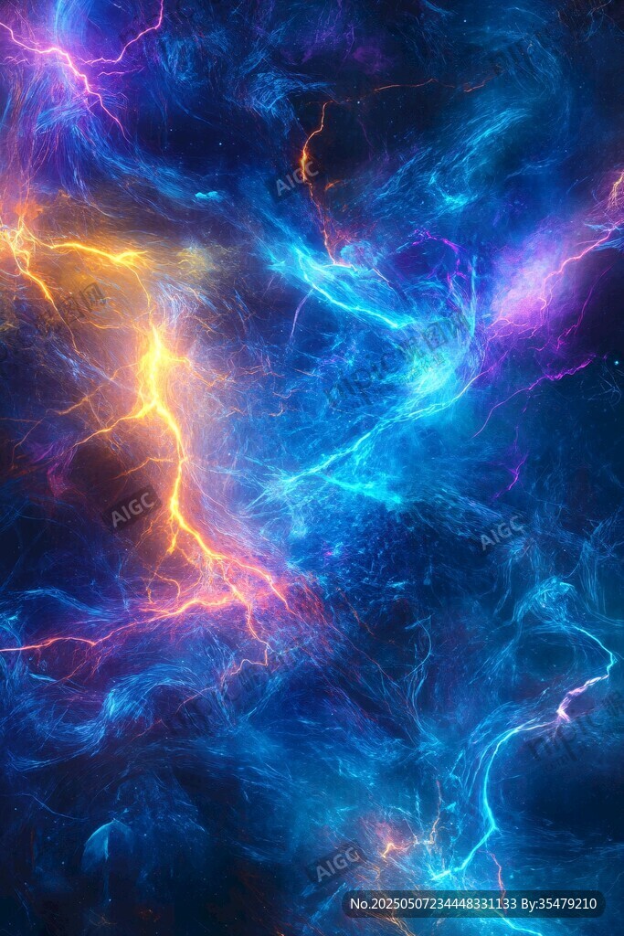 夢幻炫彩閃電背景圖