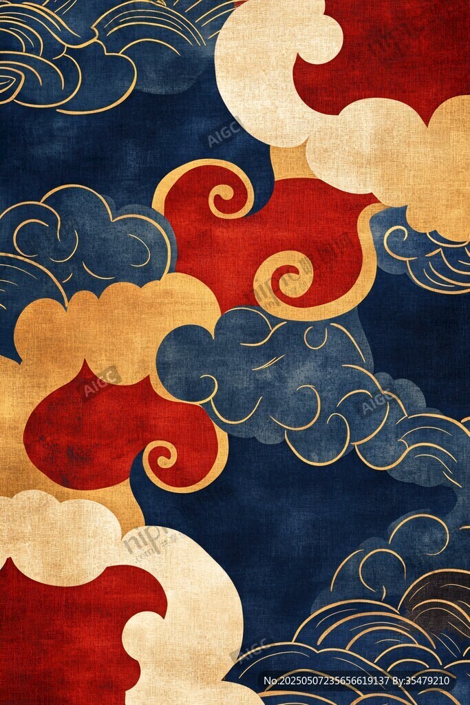 中式云紋圖案 傳統美學韻味