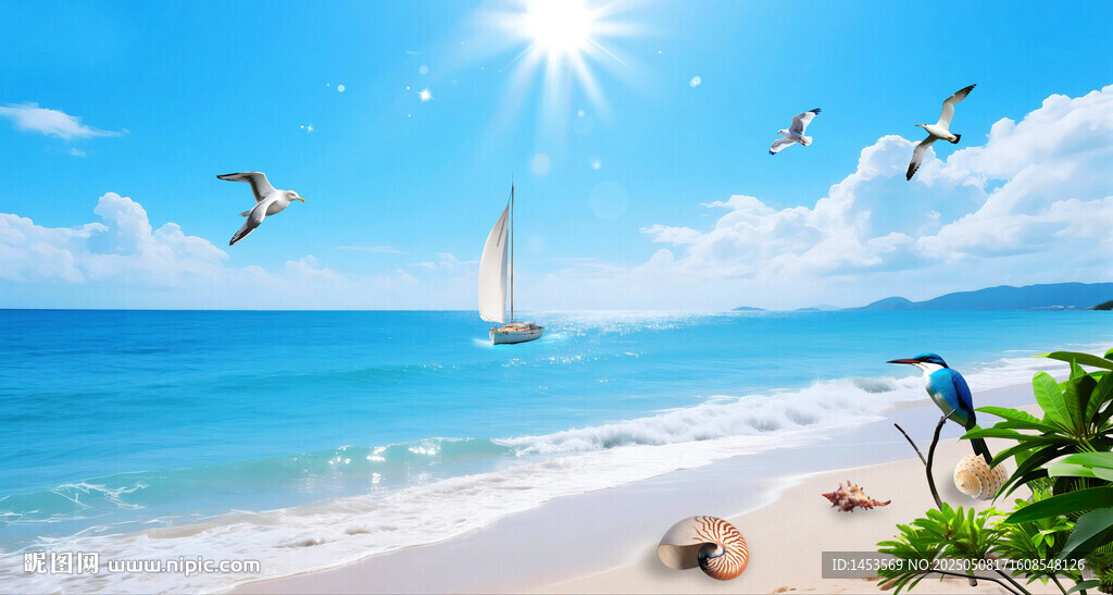 大海沙灘海岸線