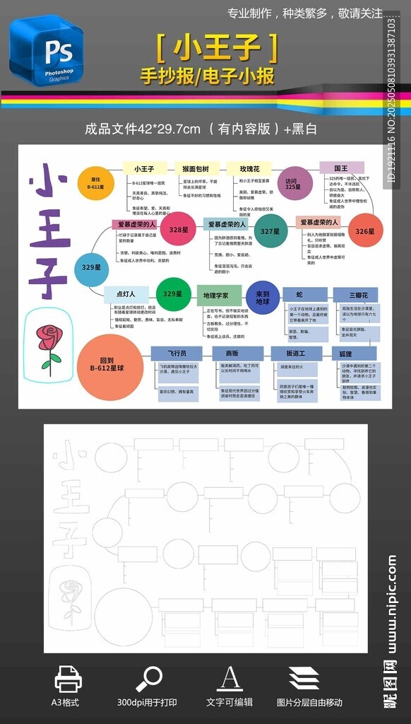 小王子路線圖手抄報小報