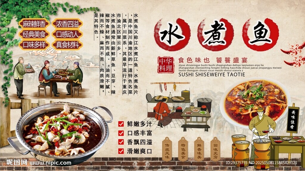 水煮魚背景墻