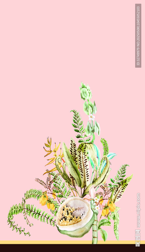 多彩植物圖案