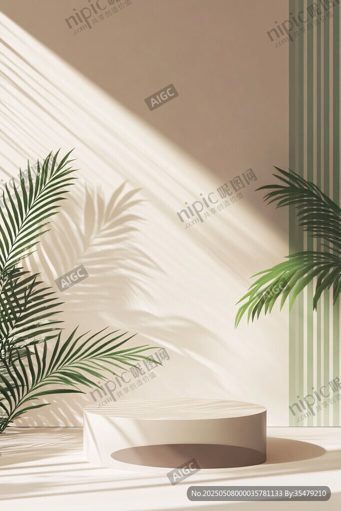 簡約室內綠植光影展示臺
