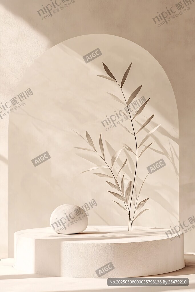 簡約風(fēng)植物裝飾靜物場景