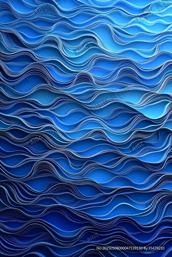 藍色波浪紋理抽象背景圖