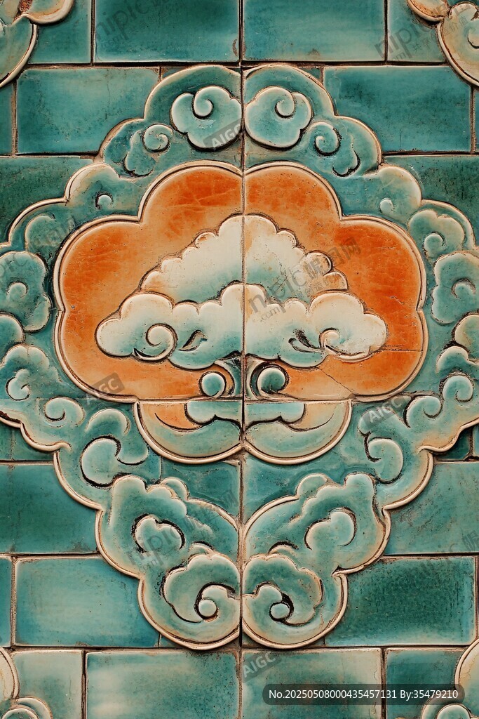 古典云紋瓷磚圖案裝飾