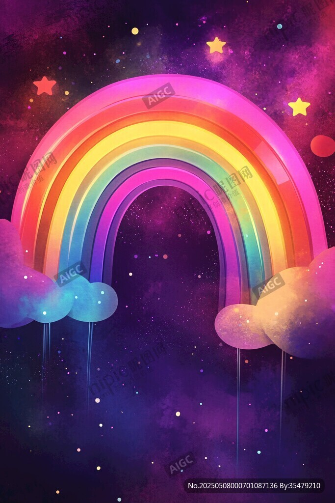 夢(mèng)幻彩虹星空奇幻場景