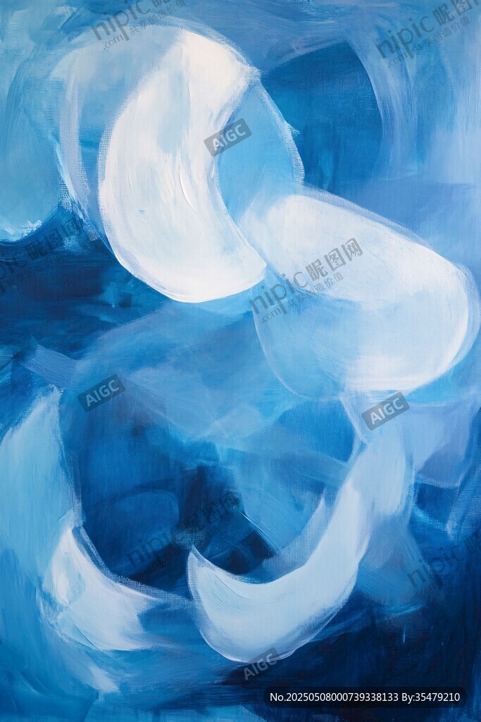 藍(lán)色夢(mèng)幻抽象藝術(shù)畫(huà)作