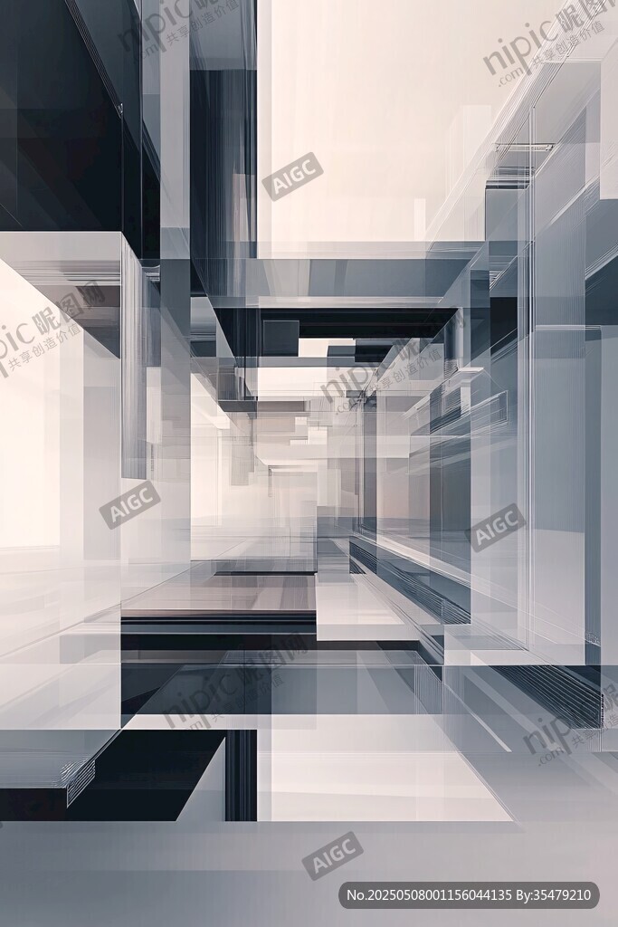 未來(lái)感幾何抽象建筑空間