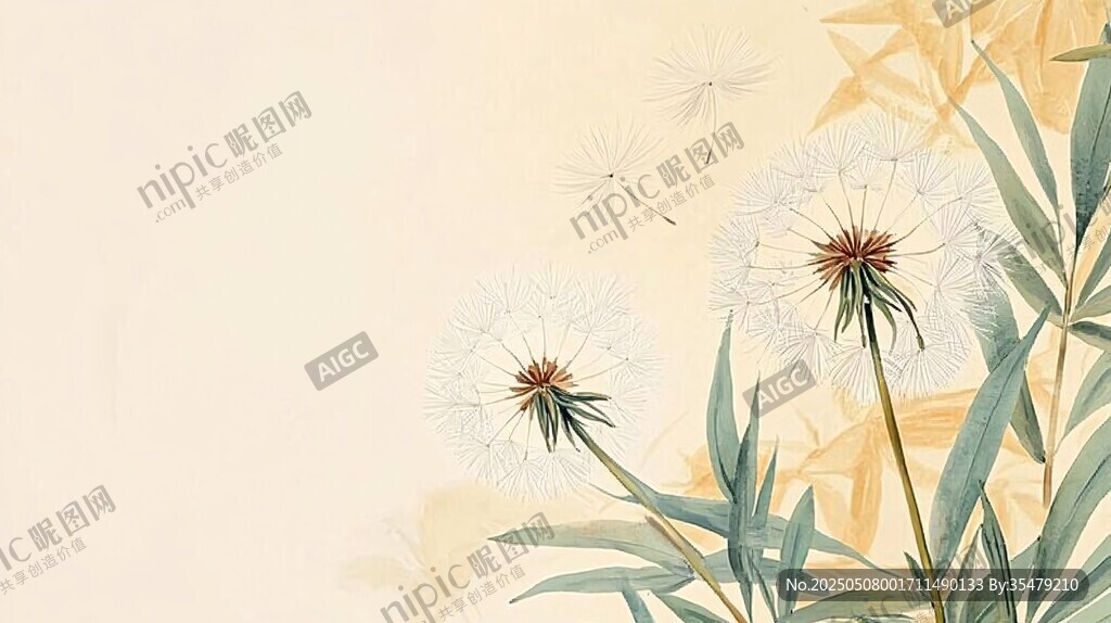 蒲公英插畫 清新自然之美
