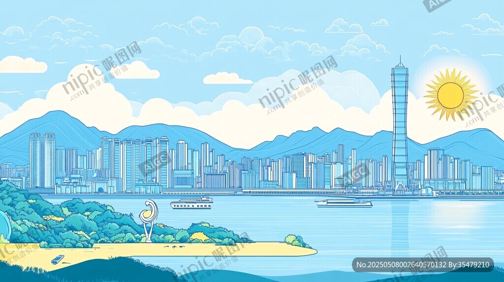 海濱城市風(fēng)光優(yōu)美如畫