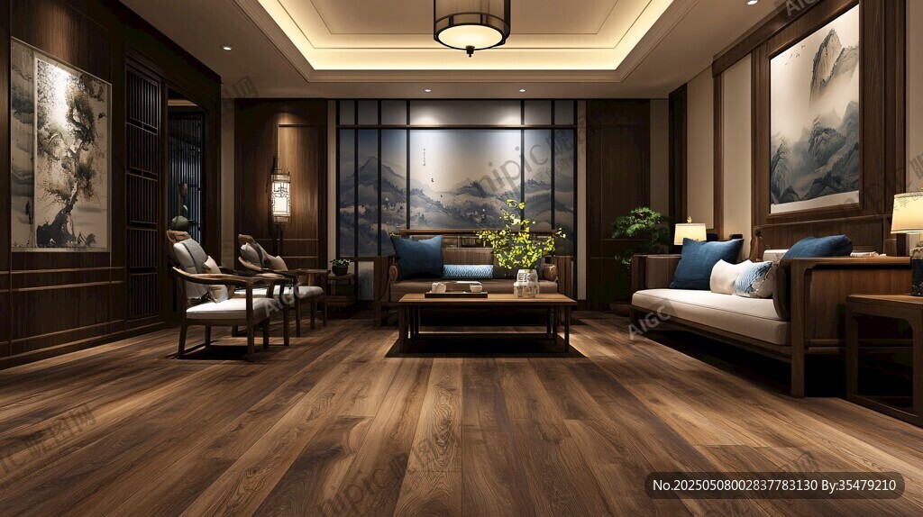 中式典雅客廳室內(nèi)設(shè)計(jì)圖