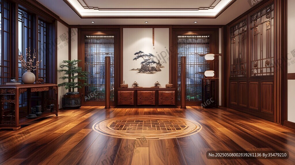 中式典雅客廳室內場景
