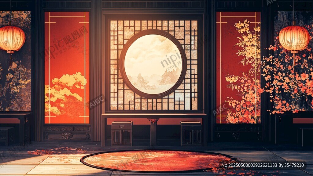 中式古風(fēng)室內(nèi)典雅場景