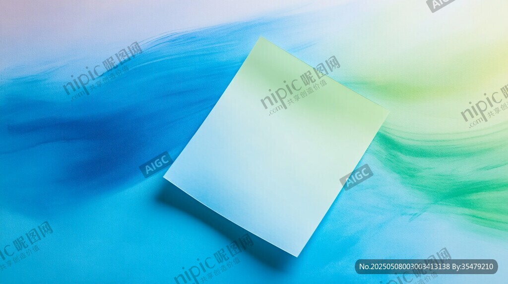 彩色背景上的空白便簽紙