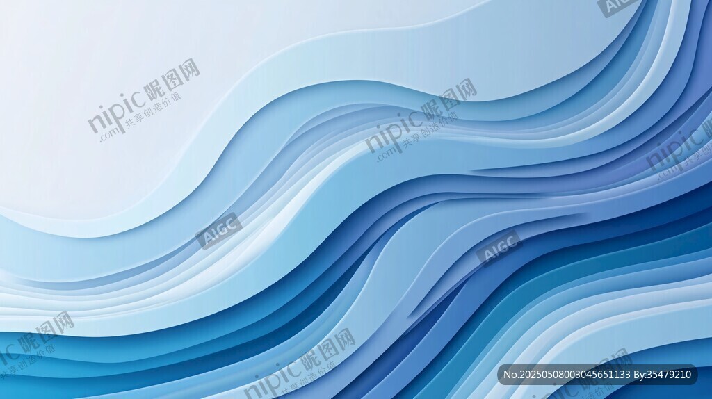藍色波浪抽象背景紋理