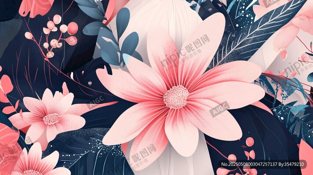 夢幻花卉圖案 清新自然風(fēng)
