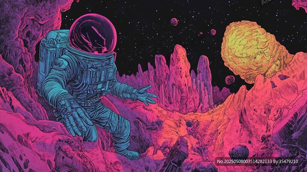 夢幻太空宇航員奇幻場景