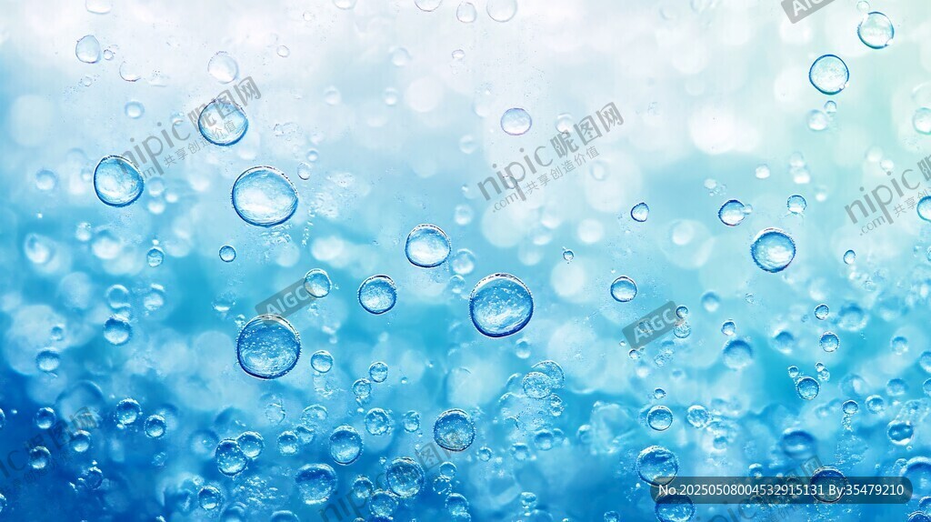夢幻藍(lán)色氣泡背景圖