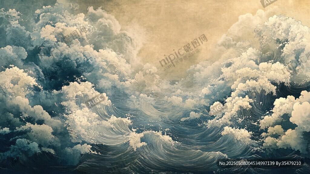 洶涌海浪繪壯麗海洋景觀