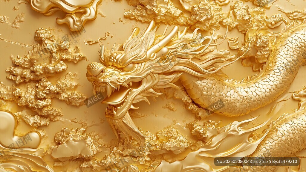 金色浮雕龍 盡顯威嚴氣勢