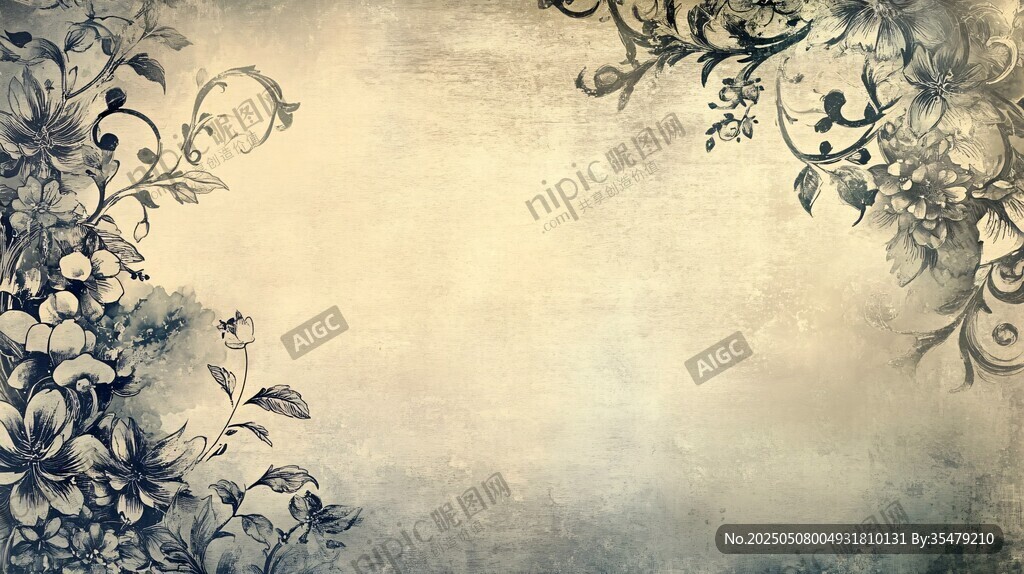 復(fù)古花卉背景圖