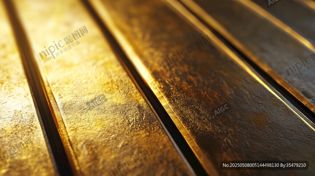 金色金屬條紋質感特寫