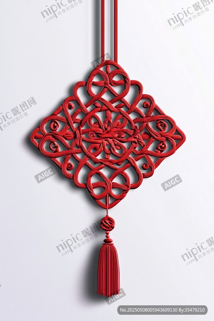 紅色中國結(jié)掛件裝飾美