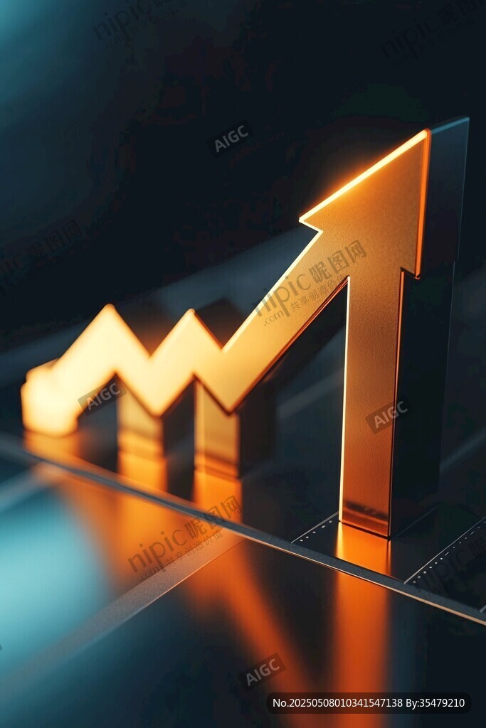 金色增長箭頭 業(yè)績攀升象征