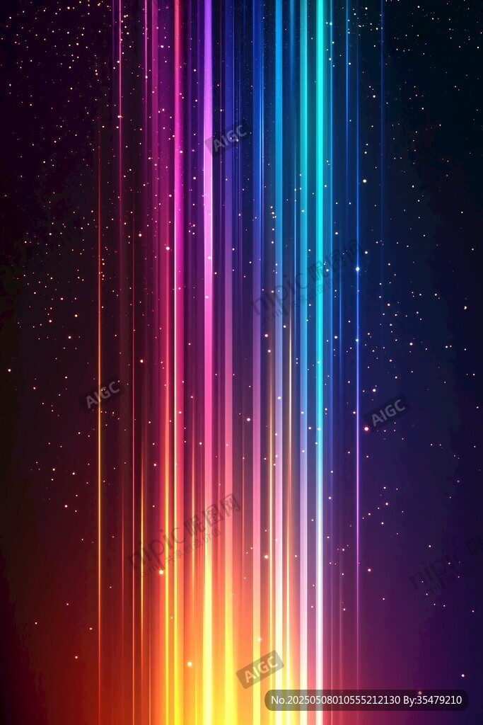 絢麗多彩光線星空背景圖