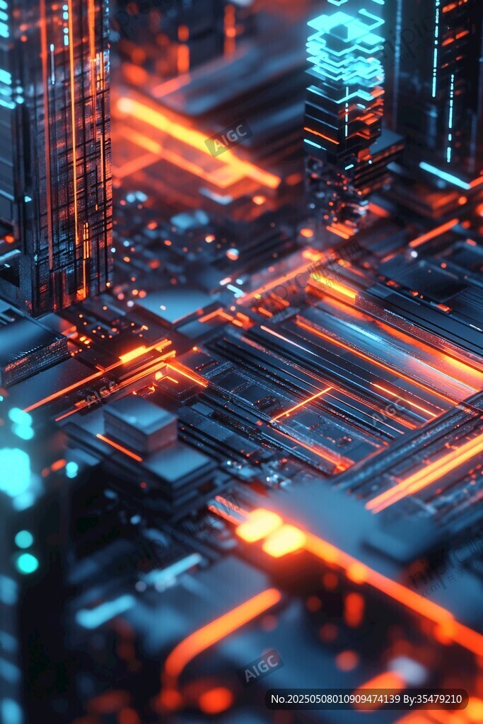 未來科技風的電子電路景觀