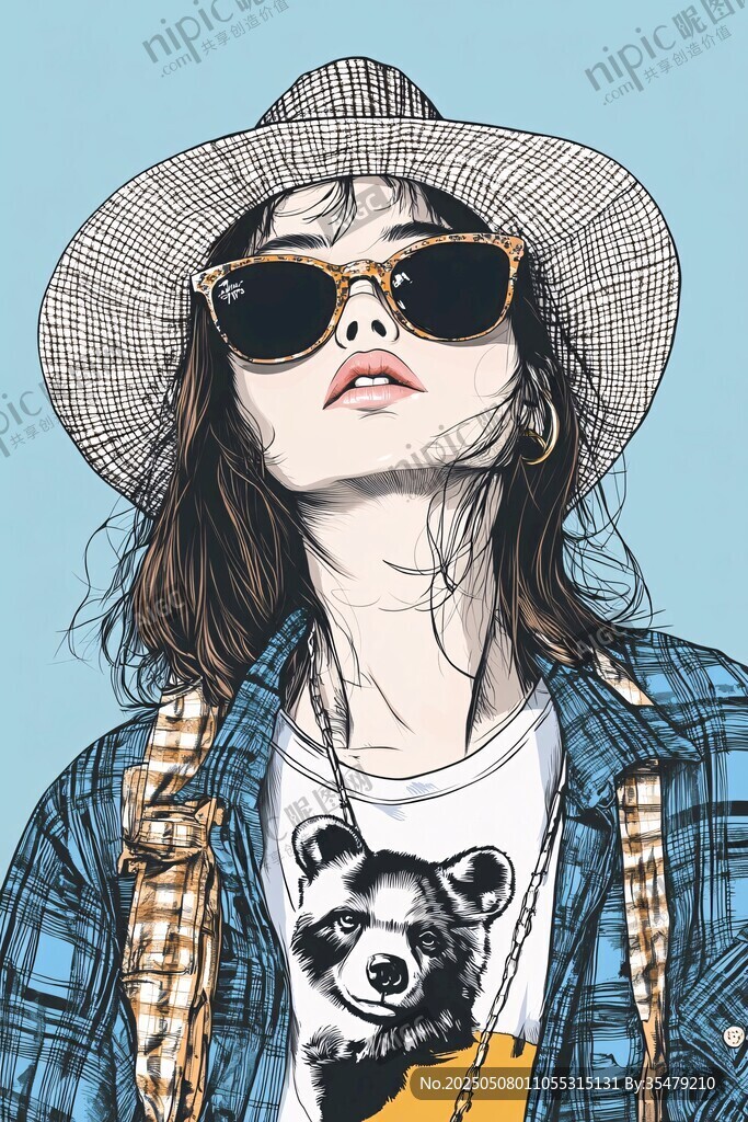 時尚酷女孩的潮流穿搭風