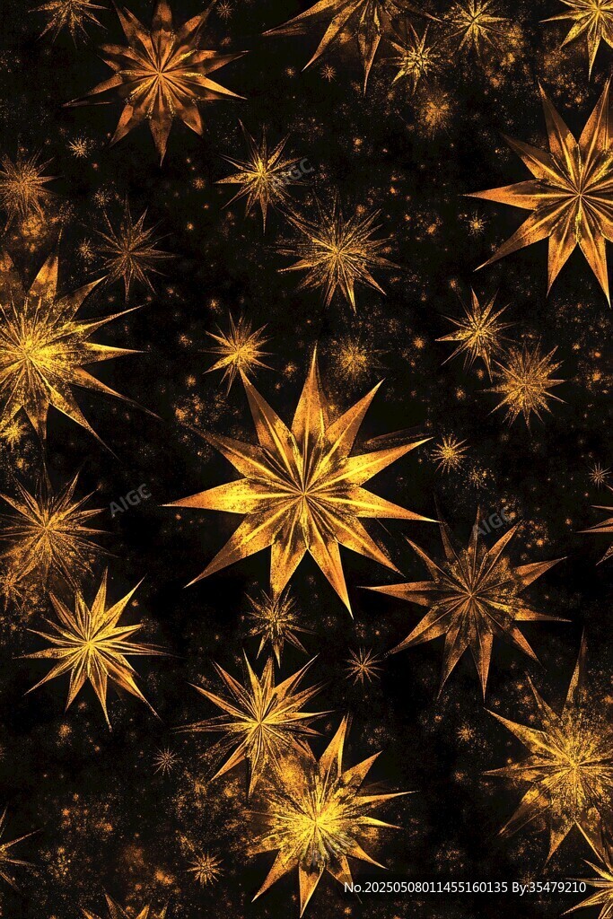 金色星形圖案 璀璨星空效果