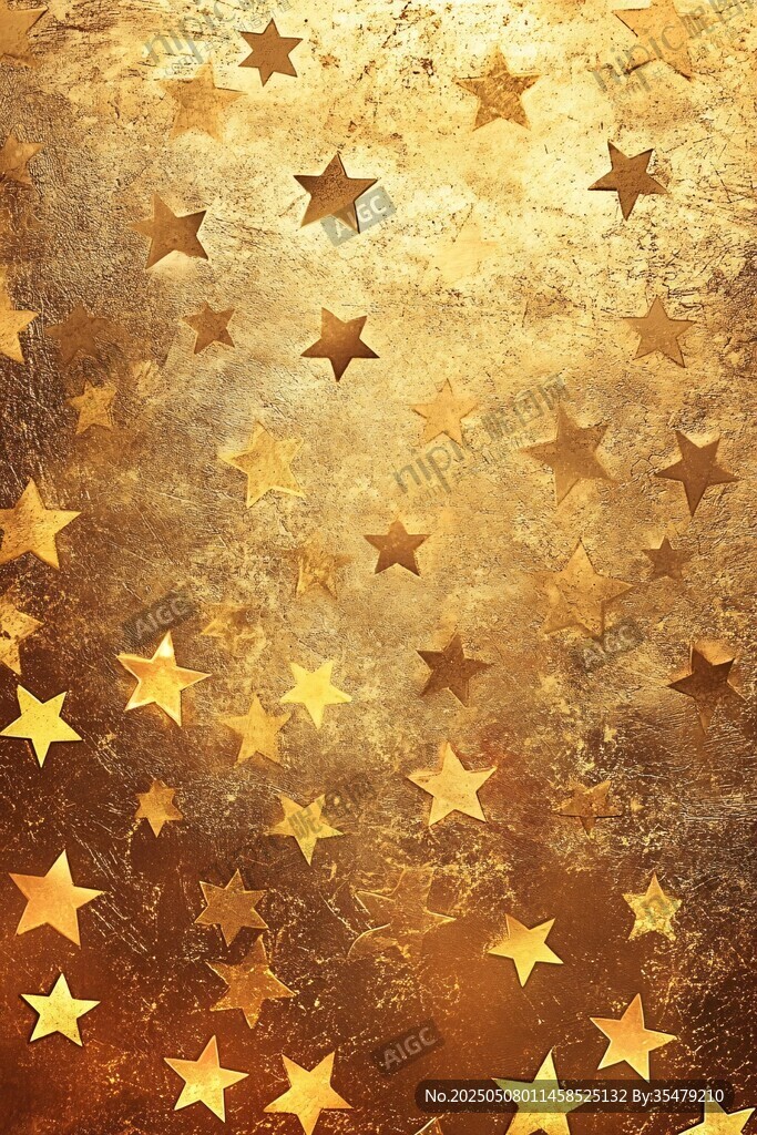 金色星星復古紋理背景圖