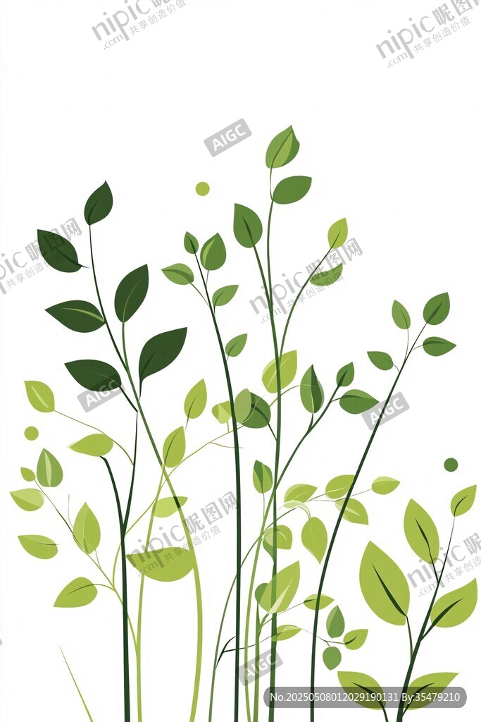 清新綠植插畫