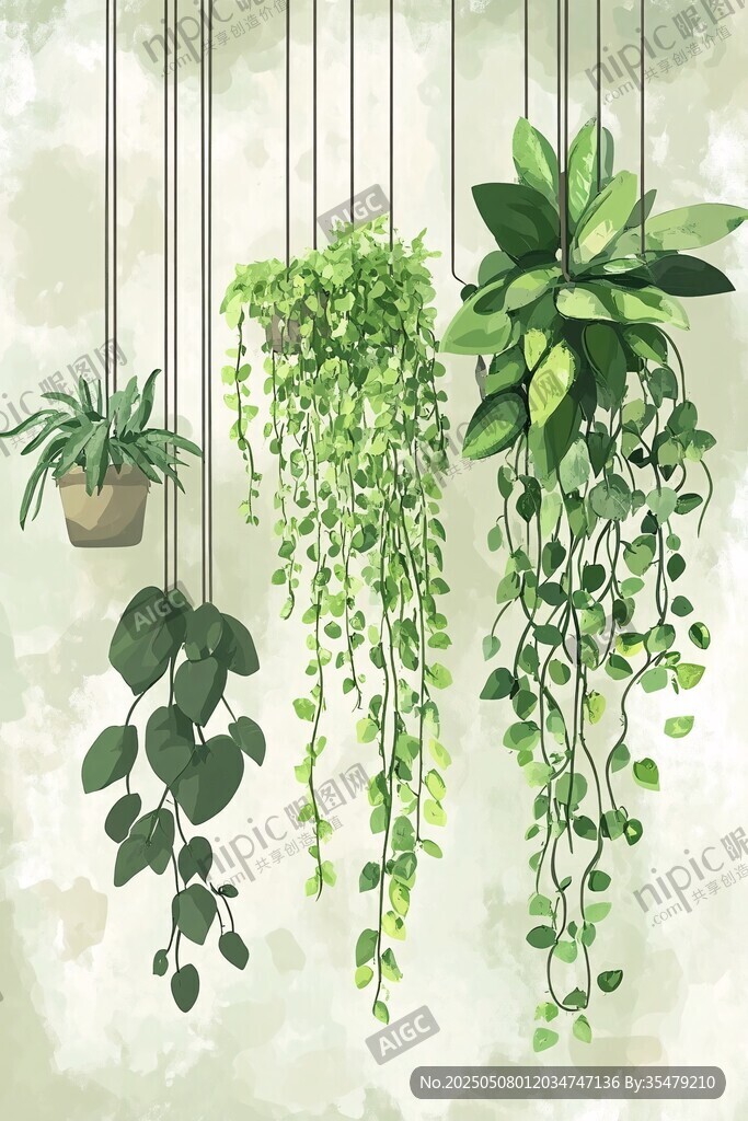 懸掛綠植 清新自然風(fēng)