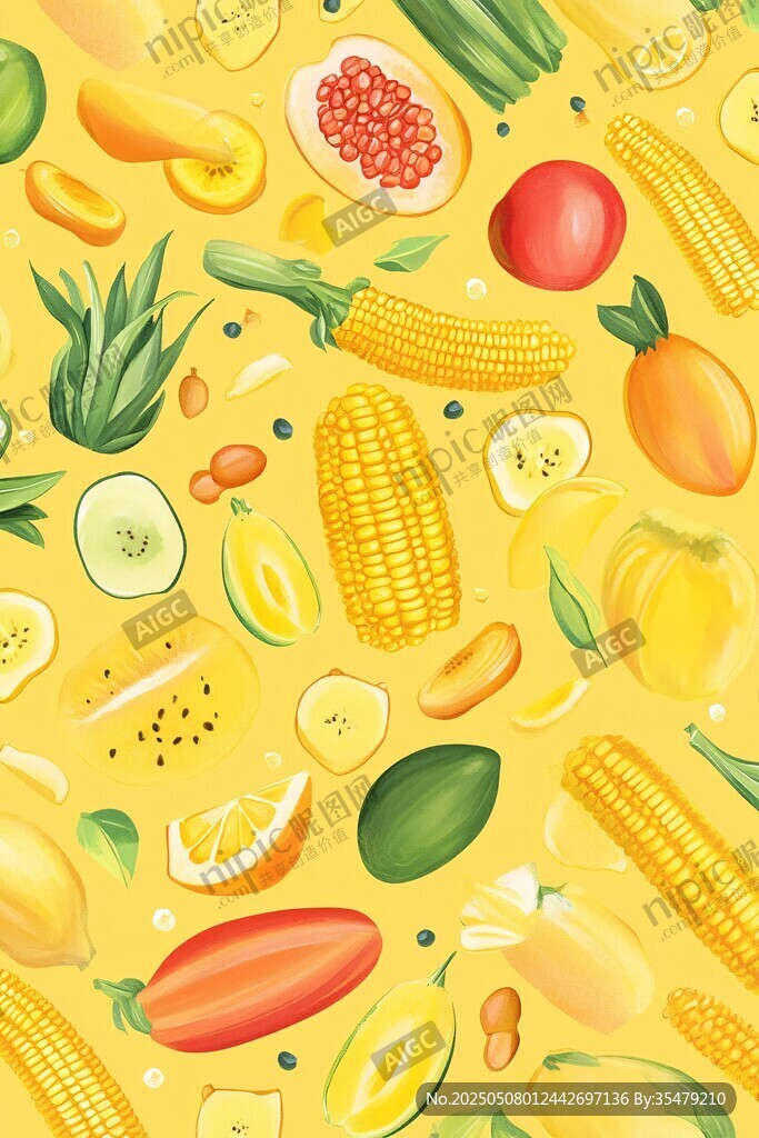 繽紛蔬果插畫背景圖