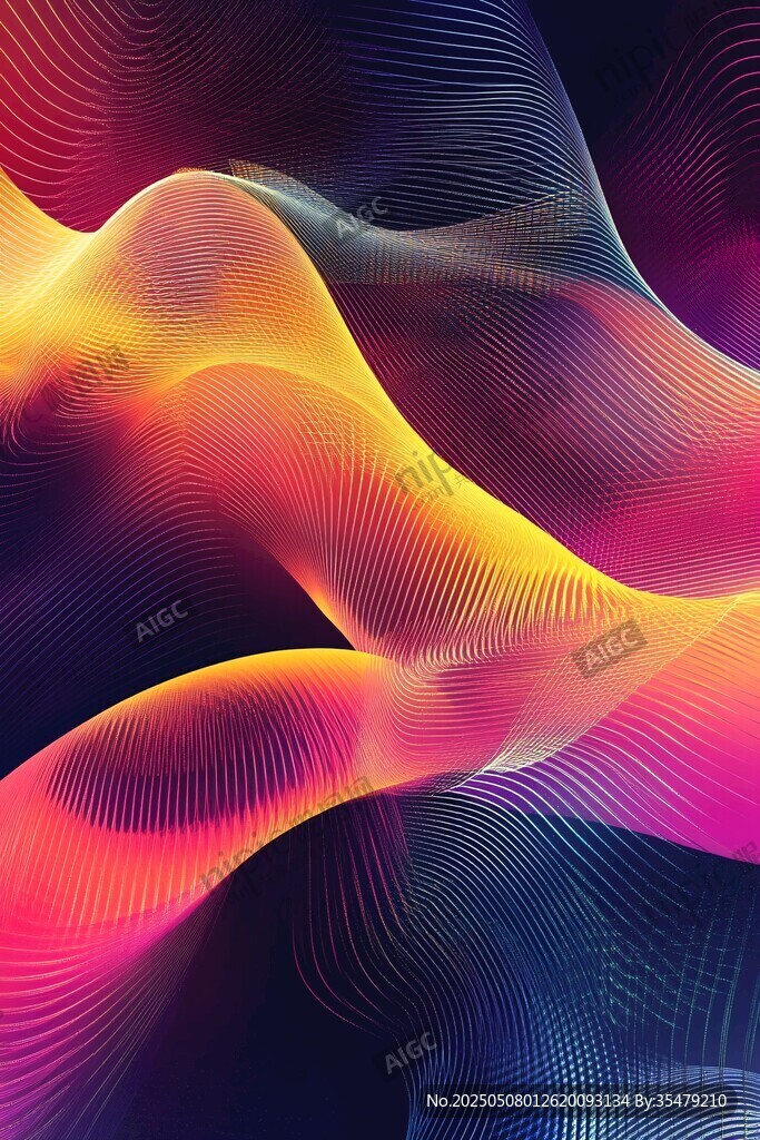 炫彩流動波紋抽象背景圖