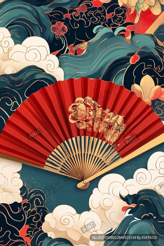 中式折扇于傳統(tǒng)山水間
