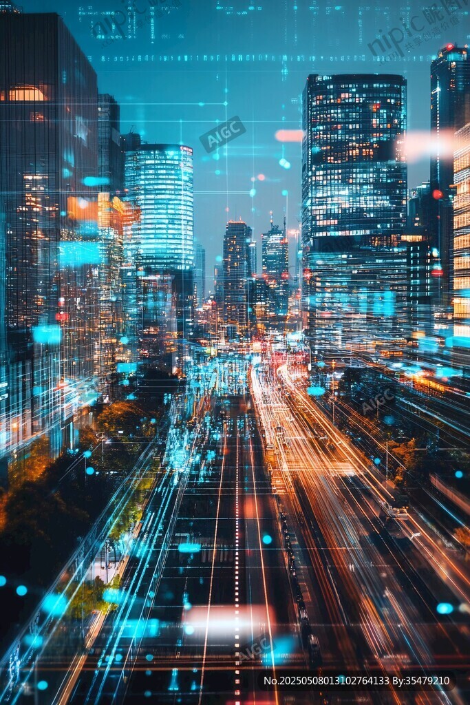 未來都市科技夜景