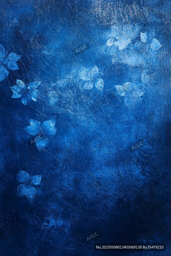 夢(mèng)幻藍(lán)調(diào)花卉紋理背景