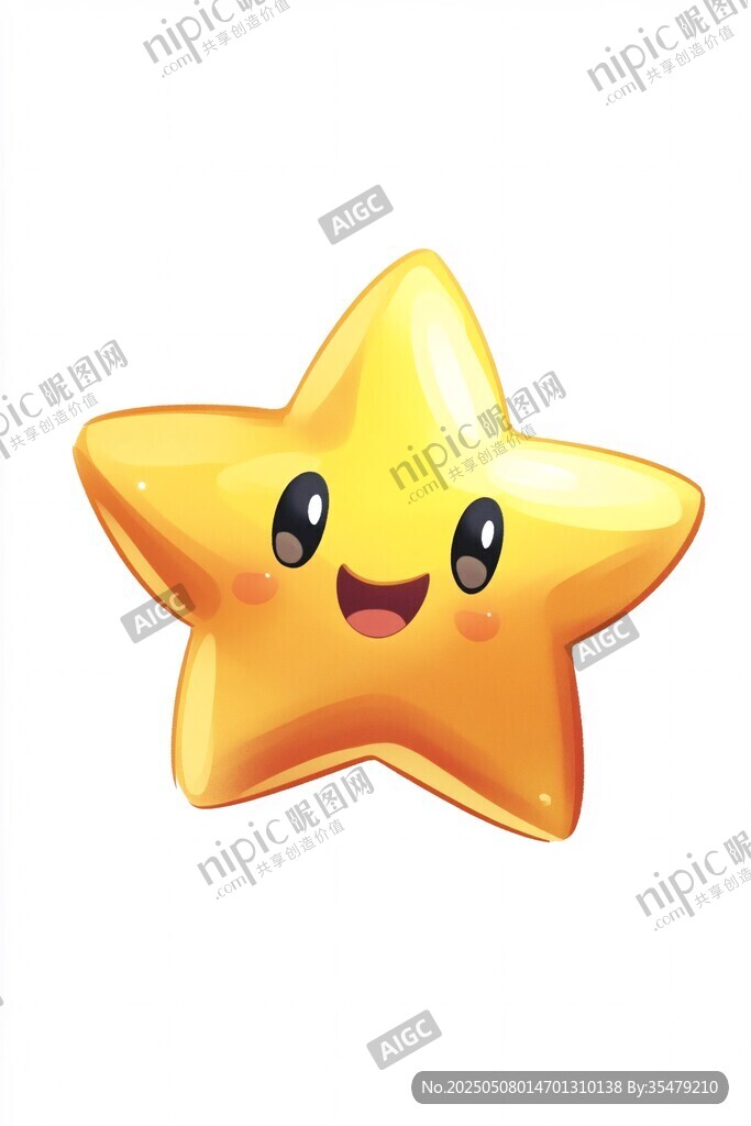 可愛笑臉五角星插畫