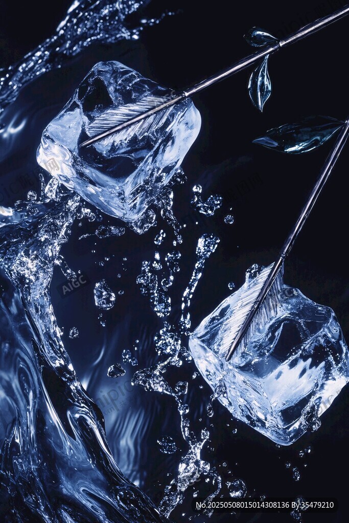 冰箭入水瞬間的炫酷畫面