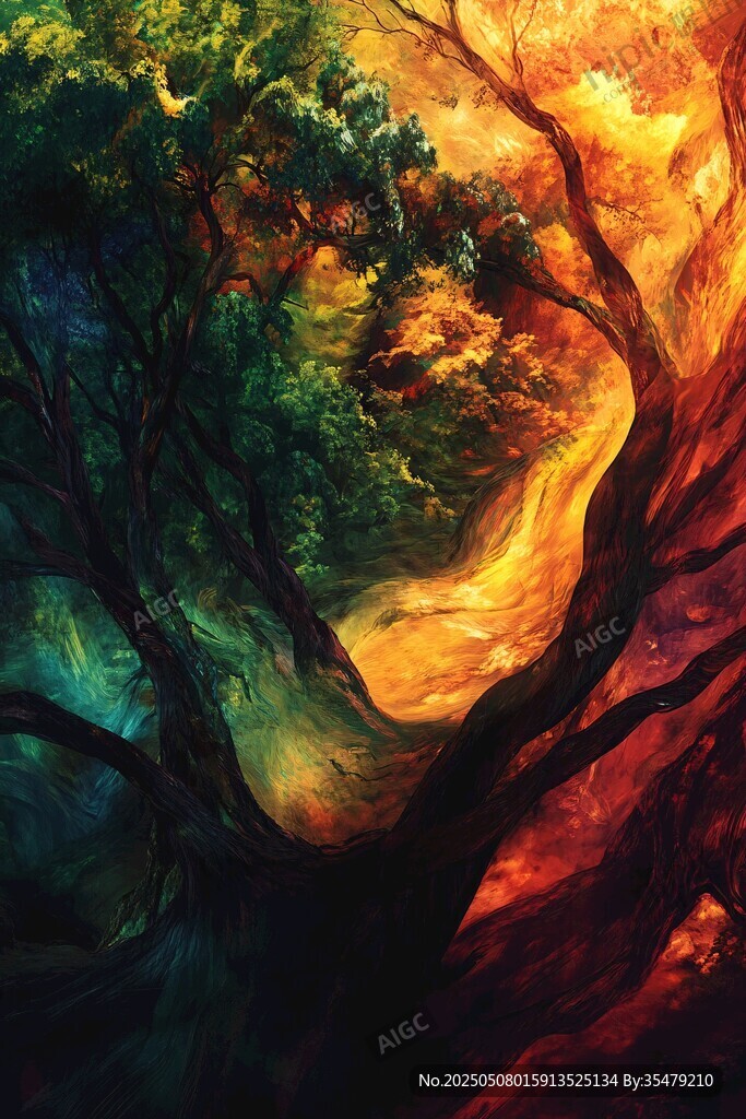 夢幻奇幻森林景觀