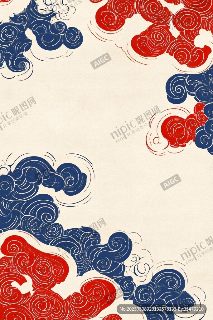 中式云紋圖案背景設計