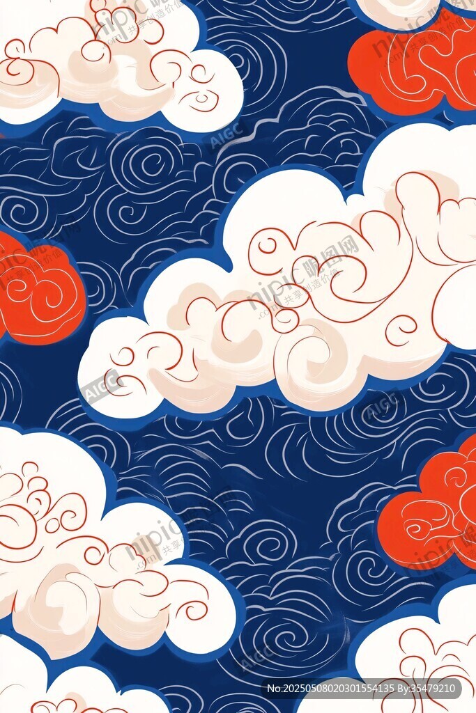中式云紋圖案 傳統風背景