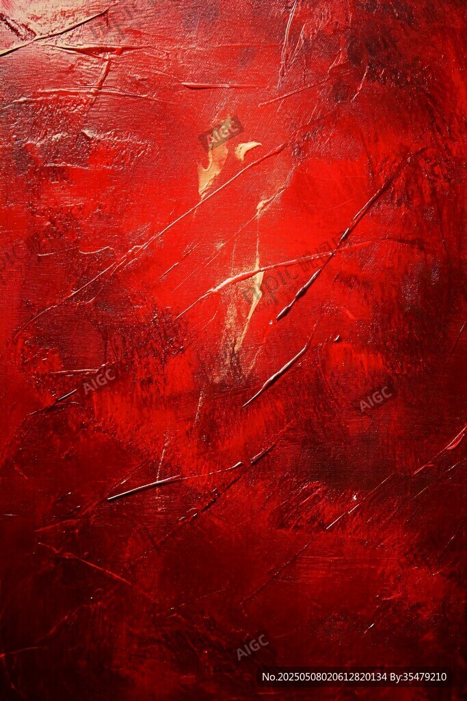 紅色抽象紋理藝術畫作